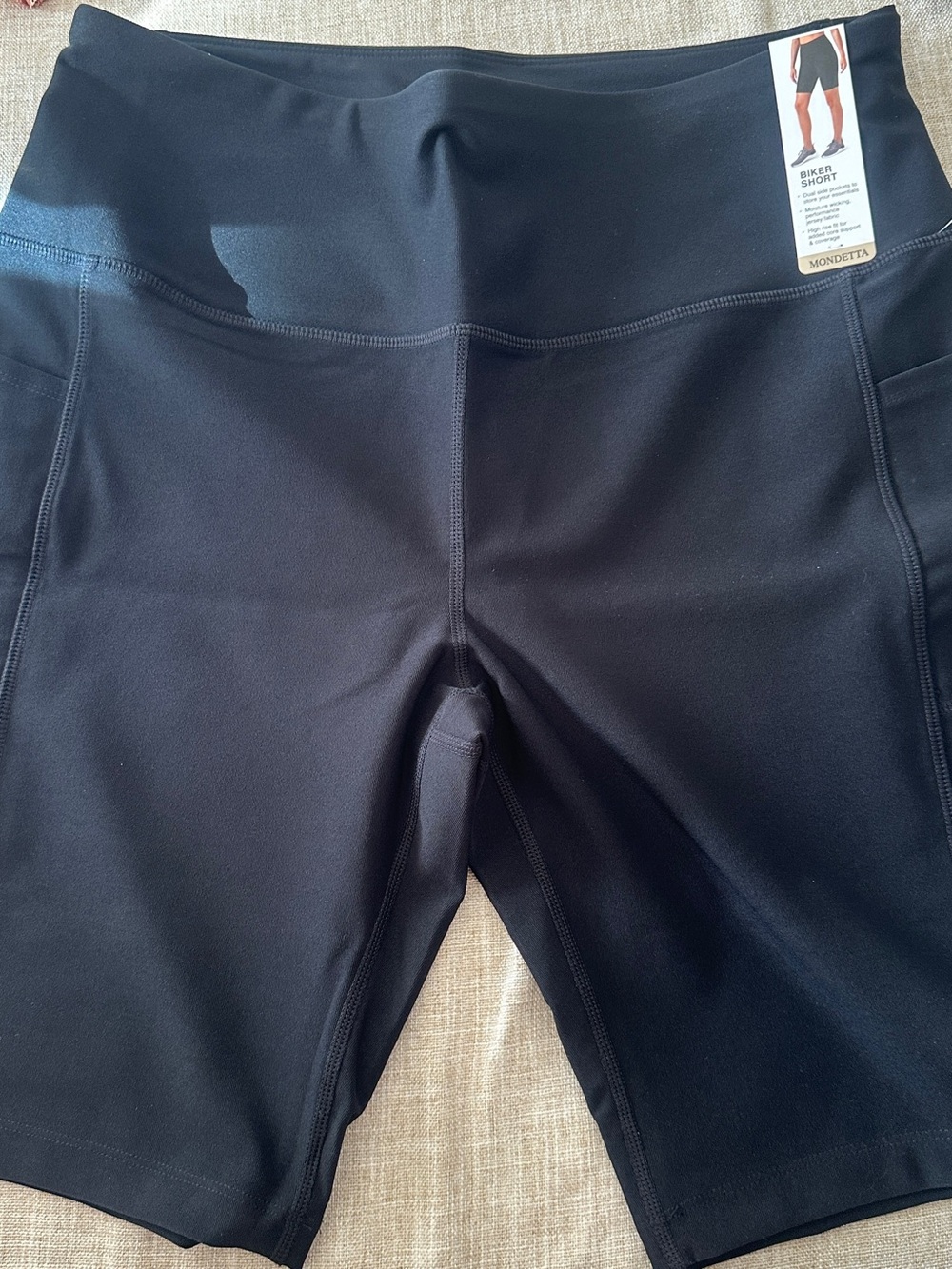 Mondetta High-Waisted Biker Shorts - Black